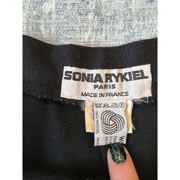 Vintage Sonia Rykiel Paris Black Wool High Rise Pants Approx Medium - Picture 4 of 7